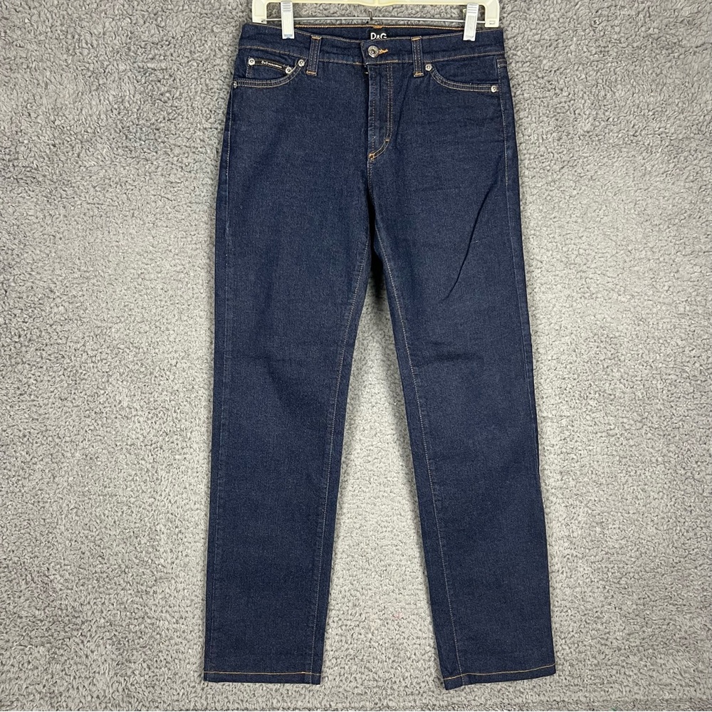 Vtg 90s Dolce & Gabbana‎ Jeans Straight Leg Womens 30 (US Sz 6) Dark Blue Denim